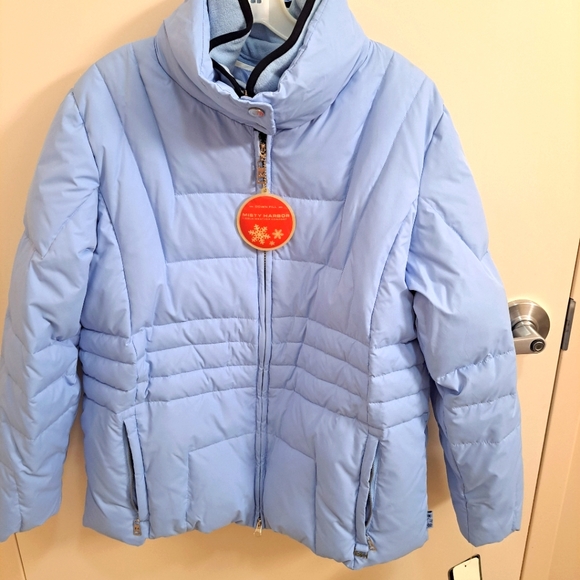 NWT Misty Harbor Skiing All Weather Down Puffer Jacket in  Icicle Blue Size XL - Picture 3 of 16
